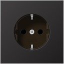 Jung LS metal AL1520KID Розетка с заземляющим контактом и шторками (16 А, под рамку, скрытая установка, dark)