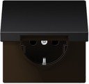 Jung LS metal AL1520KLD Розетка с заземляющим контактом (16 А, под рамку, крышка, скрытая установка, dark)