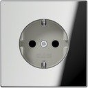 Jung LS metal GCR1520KI Розетка с заземляющим контактом и шторками (16 А, под рамку, скрытая установка, хром)
