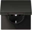 Jung LS990 AL1520KIKLAN Розетка с заземляющим контактом (16 А, под рамку, крышка, шторки, скрытая установка, антрацит)