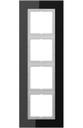 Jung LS plus LSP984GLSW Рамка 4-постовая (универсальная, стекло, черная)
