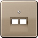 Jung CD500 CD569-2UAGB Крышка розетки телефонной/компьютерной (2хRJ11/RJ45, золотая бронза)