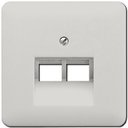 Jung CD500 CD569-2UALG Крышка розетки телефонной/компьютерной (2хRJ11/RJ45, светло-серая)
