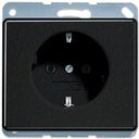 Jung SL500 SL520KISW Розетка с заземляющим контактом (16 А, под рамку, шторки, скрытая установка, черная)