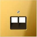 Jung LS metal GO2969-2UA Крышка розетки телефонной/компьютерной (2xRJ11/RJ45, имитация золота)