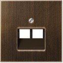 Jung LS metal ME2969-2UAAT Крышка розетки телефонной/компьютерной (2xRJ11/RJ45, античная латунь)