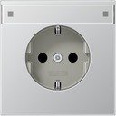 Jung LS990 AL1520KINA Розетка с заземляющим контактом (16 А, под рамку, шторки, поле для надписи, скрытая установка, алюминий)