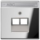 Jung LS metal GCR2969-2NAUA Крышка розетки телефонной/компьютерной (2xRJ11/RJ45, поле для надписи, хром)