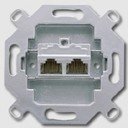 Jung ECO profi EPUAE8-8UPOK5 Розетка компьютерная (2хRJ45, cat.5, UAE, механизм, скрытая установка)
