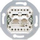Jung ECO profi EPUAE8-8UPO Розетка телефонная/компьютерная (2хRJ12/RJ45, cat.3, механизм, скрытая установка)