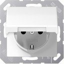 Jung AS500 AS1520BFKLWW Розетка с заземляющим контактом (16 А, под рамку, крышка, ударопрочная, скрытая установка, белая)