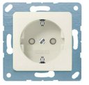 Jung CD500 CD120KI Розетка с заземляющим контактом (16 А, под рамку, безвинт. зажим, шторки, скрытая установка, слоновая кость)