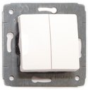 Legrand Cariva 773608 Переключатель двухклавишный (10 А, под рамку, с/у, белый)