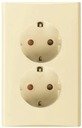 Legrand Anam Zunis 6751 21/N Розетка двойная с заземляющим контактом (16 А, в сборе, шторки, скрытая установка, бежевая)