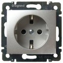 Legrand Valena 694342 Розетка с заземляющим контактом (16 А, под рамку, скрытая установка, алюминий)