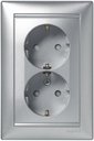 Legrand Valena 694335 Розетка двойная с заземляющим контактом (16 А, в сборе, скрытая установка, алюминий)