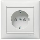 Legrand Valena 695335 Розетка с заземляющим контактом (16 А, в сборе, скрытая установка, шторки, белый)