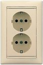 Legrand Valena 695616 Розетка двойная с заземляющим контактом (16 А, в сборе, скрытая установка, слоновая кость)