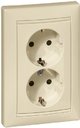 Legrand Valena 695644 Розетка двойная с заземляющим контактом (16 А, в сборе, скрытая установка, IP44, слоновая кость)