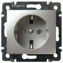 Legrand Valena 770121 Розетка с заземляющим контактом (16 А, под рамку, скрытая установка, шторки, алюминий)