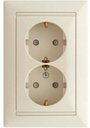 Legrand Valena 774371 Розетка двойная с заземляющим контактом (16 А, в сборе, винт. зажимы, скрытая установка, шторки, винтслоновая кость)