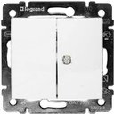 Legrand Valena 774445 Выключатель двухклавишный (10 А, индикация, под рамку, с/у, белый)