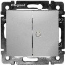 Legrand Valena 770145 Выключатель двухклавишный (10 А, индикация, под рамку, с/у, алюминий)