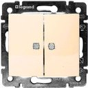 Legrand Valena 774113 Выключатель двухклавишный (10 А, два индикатора, под рамку, с/у, слоновая кость)