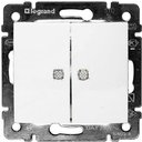 Legrand Valena 774213 Выключатель двухклавишный (10 А, два индикатора, под рамку, с/у, белый)