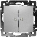 Legrand Valena 770212 Переключатель двухклавишный (10 А, подсветка, под рамку, с/у, алюминий)