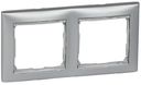Legrand Valena 770352 Рамка 2-постовая (универсальная, алюминий/серебряный штрих)
