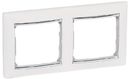Legrand Valena 770492 Рамка 2-постовая (универсальная, белая/серебряный штрих)