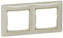 Legrand Valena 774152 Рамка 2-постовая (универсальная, слоновая кость/золотой штрих)