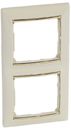 Legrand Valena 774156 Рамка 2-постовая (вертикальная, слоновая кость/золотой штрих)