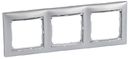 Legrand Valena 770353 Рамка 3-постовая (универсальная, алюминий/серебряный штрих)
