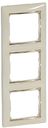 Legrand Valena 774157 Рамка 3-постовая (вертикальная, слоновая кость/золотой штрих)