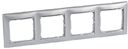 Legrand Valena 770354 Рамка 4-постовая (универсальная, алюминий/серебряный штрих)