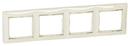 Legrand Valena 774154 Рамка 4-постовая (универсальная, слоновая кость/золотой штрих)