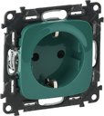 Legrand Valena Allure 754982 Розетка с заземляющим контактом (16 А, под рамку, скрытая установка, шторки, безвинтовые зажимы, зеленый)