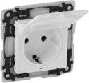 Legrand Valena Life Diy 753119 Розетка с заземляющим контактом (16 А, IP44, под рамку, скрытая установка, шторки, безвинтовые зажимы, крышка, белый)