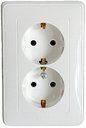 Legrand Cariva 773627 Розетка двойная с заземляющим контактом (16 А, в сборе, скрытая установка, белый)