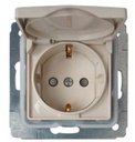 Legrand Cariva 773745 Розетка с заземляющим контактом (16 А, IP44, под рамку, скрытая установка, шторки, крышка, слоновая кость)