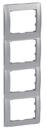 Legrand Galea Life 771308 Рамка 4-постовая (вертикальная, soft aluminium)