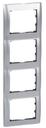 Legrand Galea Life 771958 Рамка 4-постовая (вертикальная, metal brushed aluminium)