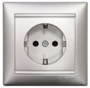 Legrand Valena 770123 Розетка с заземляющим контактом (16 А, в сборе, скрытая установка, алюминий)