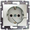 Legrand Valena 770194 Розетка с заземляющим контактом (16 А, в сборе, скрытая установка, мех. система выталкивания вилки, алюминий)