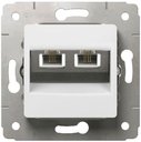 Legrand Cariva 773639 Розетка телефонная (2хRJ11, под рамку, скрытая установка, белая)