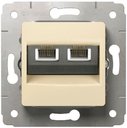 Legrand Cariva 773742 Розетка сетевая (2хRJ45, под рамку, скрытая установка, слоновая кость)