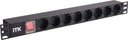 IEK PH12-8D1 ITK PDU Блок: 8 розеток, с LED выкл.,1U, шнур 2м, вилка, немецкий стандарт