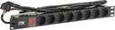IEK PH12-8D1-P ITK PDU Блок: 8 розеток, с выкл. 1U каб.2м, вилка ПВХ чер., немецкий стандарт